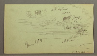 Dessin, Rivière à travers la montagne, peut-être 1874 - Frederic Edwin Church