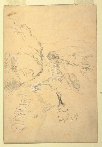 Dessin, route en Équateur, 3 juillet 1857 - Frederic Edwin Church