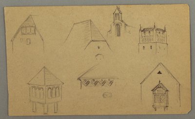 Dessin, Études de toits, Autriche ( ), 1868 - Frederic Edwin Church