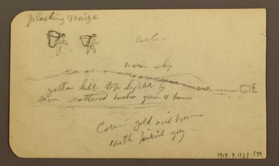 Dessin, montagne escarpée traversant une plaine ; verso : figures, paysage, 12 décembre 1884 - Frederic Edwin Church