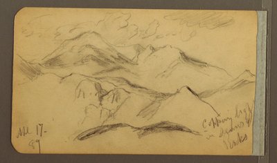 Dessin, montagnes escarpées, 17 avril 1889 - Frederic Edwin Church