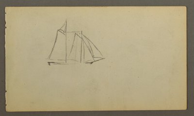 Dessin, voilier sur les vagues, peut-être 1860 - Frederic Edwin Church