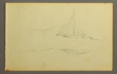 Dessin, voilier vu de bâbord, 1845 - Frederic Edwin Church
