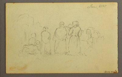 Dessin, voilier vu de bâbord, 1845 - Frederic Edwin Church