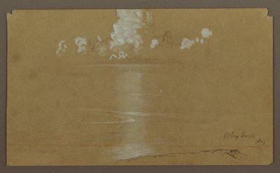 Dessin, paysage marin, Bloxburgh ; Verso : collines et mer, août 1865 - Frederic Edwin Church