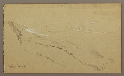 Dessin, rivage et mer, "Bloxburgh", août 1865 - Frederic Edwin Church