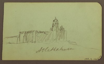 Dessin, Croquis de Patzcuaro ; Verso : Église, Atlatahuca, 1883 - Frederic Edwin Church
