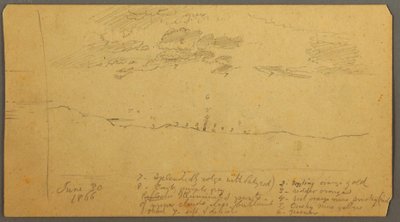 Dessin, Étude du ciel sur la crête, juin 1882 - Frederic Edwin Church