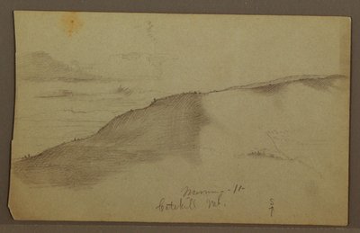Dessin, montagnes en pente, peut-être années 1860 - Frederic Edwin Church