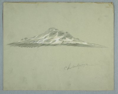 Dessin, sommet enneigé du mont Chimborazo, Équateur, juillet 1857 - Frederic Edwin Church