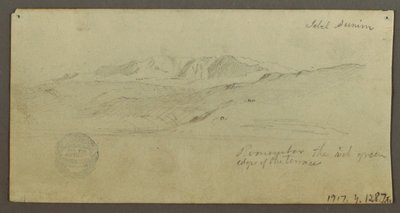 Dessin, maison seigneuriale, personnage montant un chameau, études architecturales, palmier, peut-être 1868 - Frederic Edwin Church