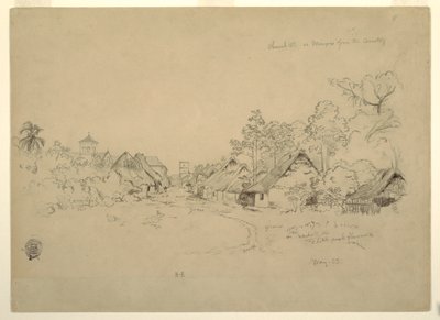 Dessin, rue de Mompos, Colombie, mai 1853 - Frederic Edwin Church