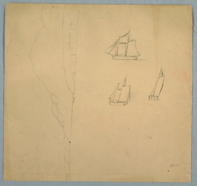 Dessin, études de paysages et de navires, 1850-51 - Frederic Edwin Church