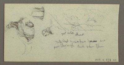 Dessin, étude des pattes de chameau, peut-être 1868 - Frederic Edwin Church