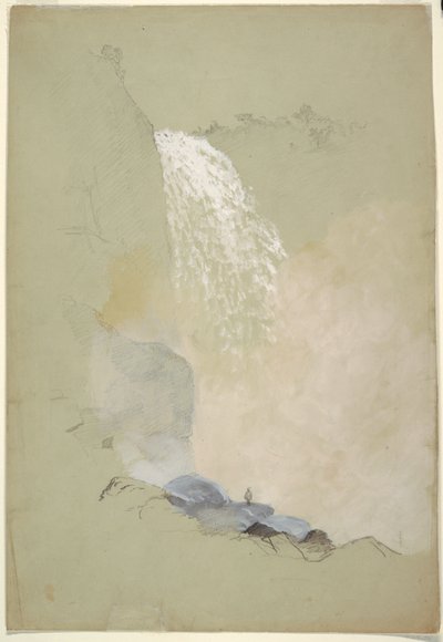 Dessin, Étude des chutes de Tequendama près de Bogota, Colombie, juillet 1853 - Frederic Edwin Church