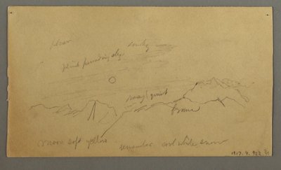 Dessin, Sommet avec de gros nuages, peut-être 1868 - Frederic Edwin Church