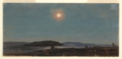 Dessin, soleil ou lune se levant sur les îles Porcupine, Bar Harbor, vers 1860 - Frederic Edwin Church