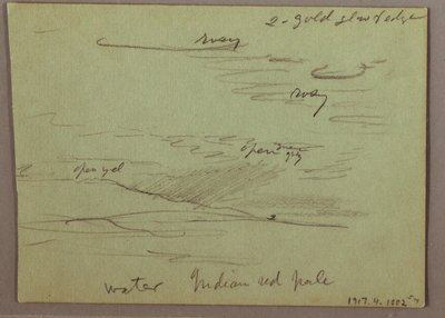 Dessin, coucher de soleil, enfant mangeant, 22 décembre 1870 - Frederic Edwin Church