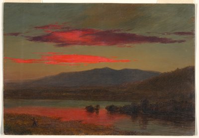 Dessin, coucher de soleil, Hudson, New York, 25 décembre 1873 - Frederic Edwin Church
