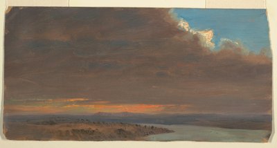 Dessin, coucher de soleil, vallée de l