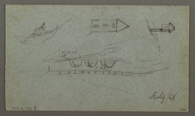 Dessin, Tauern Peaks, The K nigss, juillet 1868 - Frederic Edwin Church