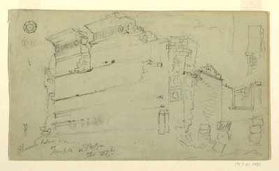 Dessin, temple, Petra, Jordanie, 27 février 1868 - Frederic Edwin Church