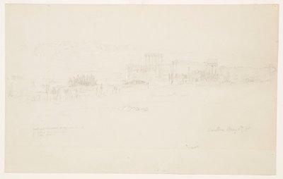 Dessin, Temples, Baalbek, 6 mai 1868 - Frederic Edwin Church