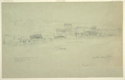 Dessin, Temples, Baalbek, 6 mai 1868 - Frederic Edwin Church