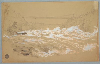 La gorge, Niagara, vue vers le pont suspendu - Frederic Edwin Church
