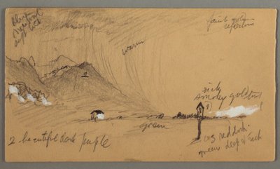 Dessin, orage, montagnes, sculpture de dévotion, Autriche ou Bavière, 1868 - Frederic Edwin Church