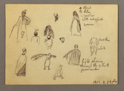 Dessin, douze croquis de figures, Joffa, Palestine, 1868 - Frederic Edwin Church