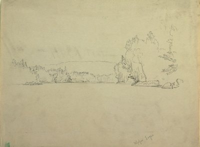 Dessin, lac Upper Togue, vers 1885 - Frederic Edwin Church