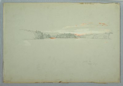 Dessin, lac Upper Tongue, 1er octobre 1879 - Frederic Edwin Church