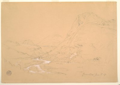 Dessin, vallée près de Guaranda, 3 juin 1857 - Frederic Edwin Church