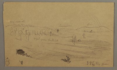 Dessin, Vallée, arc-en-ciel, peut-être 1865-66 - Frederic Edwin Church
