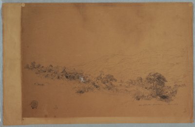 Dessin, vallée avec la scierie McAllisters, Colombie, juin 1853 - Frederic Edwin Church