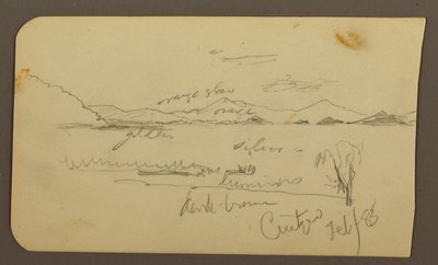 Dessin, vue près du lac, Cuitzeo ; verso : vue près du lac, Cuitzeo, février 1885 - Frederic Edwin Church