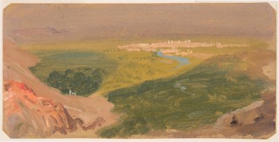 Dessin, Vue vers Damas, Syrie, 24 avril-16 mai 1868 - Frederic Edwin Church