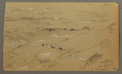 Dessin, vue sur Wady el-Arabah, 20 février 1868 - Frederic Edwin Church