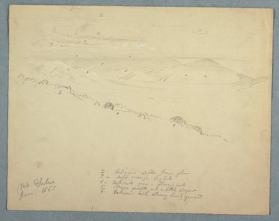 Dessin, Vue de Mount Salus, Jamaïque, juin 1865 - Frederic Edwin Church