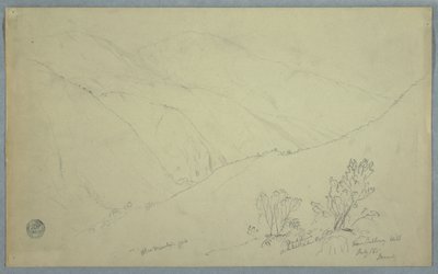 Dessin, vue du pic de Blue Mountain, vu de près de Salloway Hill, Jamaïque, juillet 1865 - Frederic Edwin Church