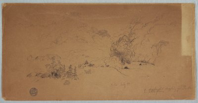 Dessin, vue de Toche, Colombie, juillet 1853 - Frederic Edwin Church