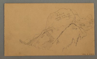 Dessin, sommets boisés, 27 juillet 1868 - Frederic Edwin Church