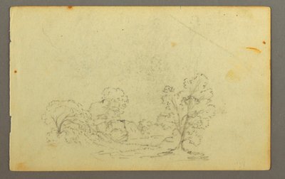 Dessin, paysage boisé, peut-être 1845 - Frederic Edwin Church