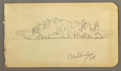 Dessin, rivage boisé, 1878 - Frederic Edwin Church