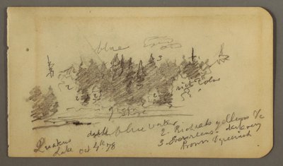 Dessin, rivage boisé, 1878 - Frederic Edwin Church