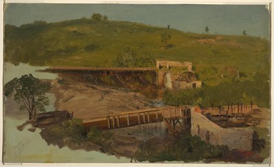 Colline avec viaducs et moulins en ruine, près de Catskill, New York - Frederic Edwin Church
