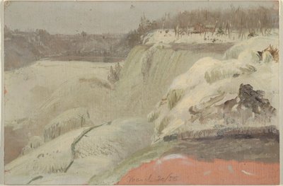 Chutes du Niagara sous la neige, vues de Goat Island - Frederic Edwin Church