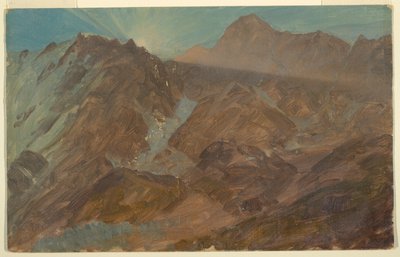 Pics et glacier au lever du soleil, Alpes bernoises, Suisse - Frederic Edwin Church