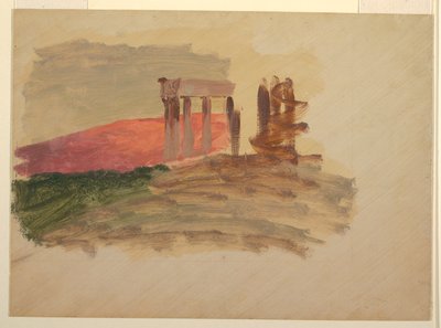 Croquis rapide du temple de Corinthe - Frederic Edwin Church